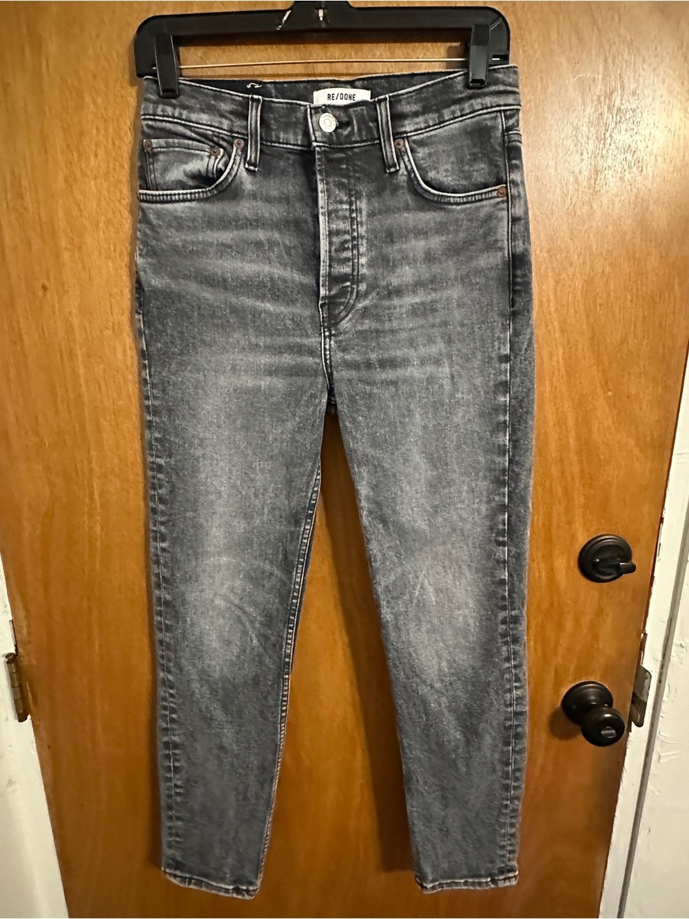 RE/DONE high waisted straight leg jeans size 27 dark wash